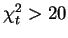 $\chi_t^2>20$